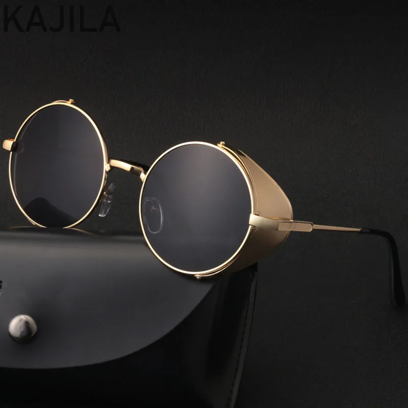 Vintage Round Steampunk Sunglasses Men 2024 Luxury Brand High Quality Punk Sun Glasses For Male Shades Gafas De Sol Hombre