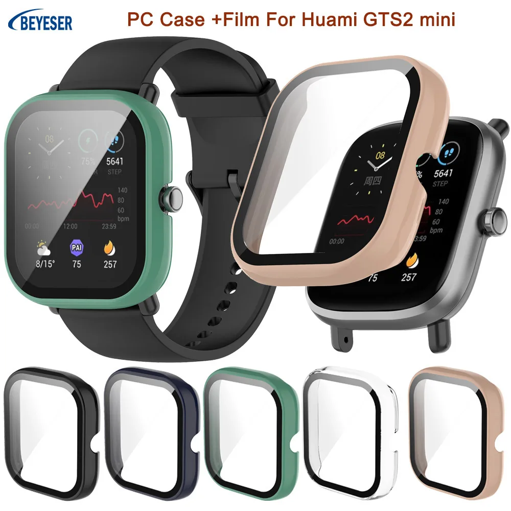 

BEYESER Cases For Huami GTS 2 mini Smart Watch Accessories PC+Tempered films Protective Shell Shockproof Cover New