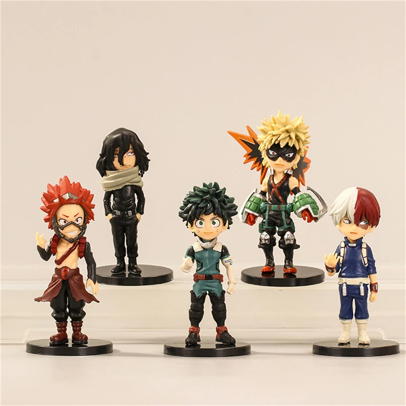 9pcs/Set Mini Cute Ver. PVC Action Figure My Hero Academia Boku no Hero Midoriya Bakugou Shoto Ochaco Gift Doll Model 8cm