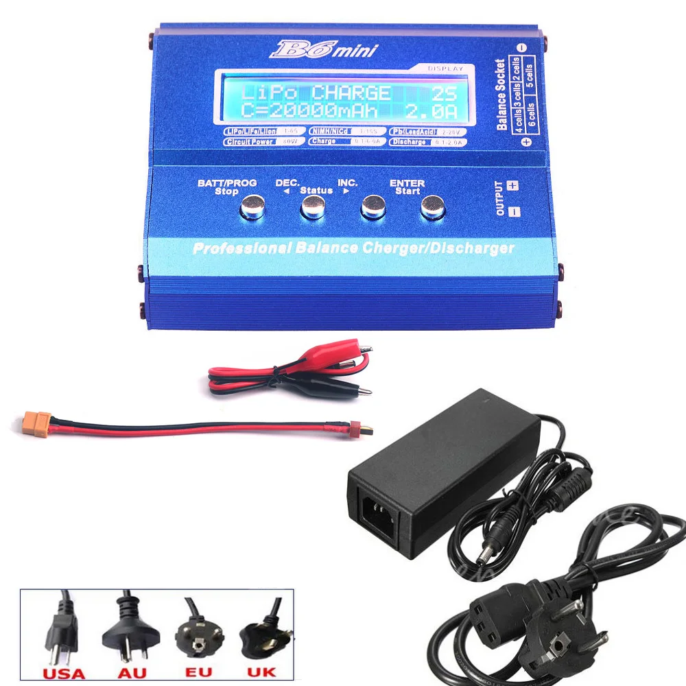 IMAX B6 mini Balance Charger Discharger with Adapter For RC Helicopter Re-peak NiMH NiCD LiHV NiCd PB Li-ion Battery Charger