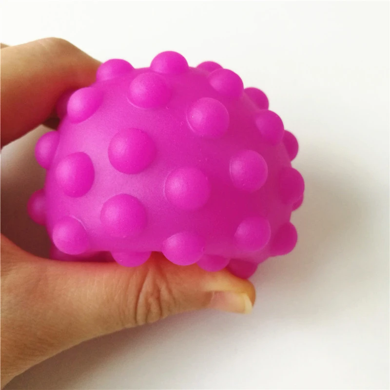 Children Rubber Ball Soft Textured Stress Ball Toy Capsule Teether Develop Baby Tactile Senses Training Massage Kids Touch Balls