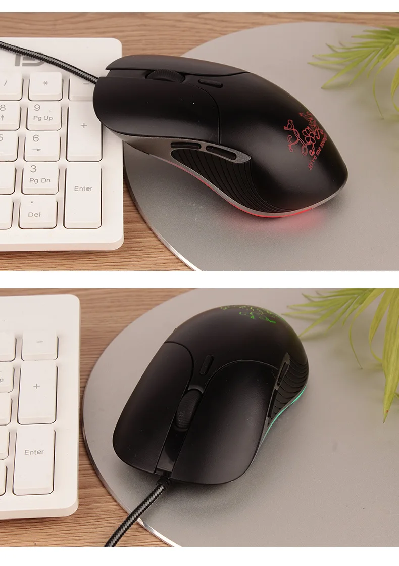 ماوس ألعاب مزدوج السعادة على شكل طائر ، بودرة إبداعية لطيفة ، إكسسوار كمبيوتر على شكل دجاج ، إكسسوار بصري