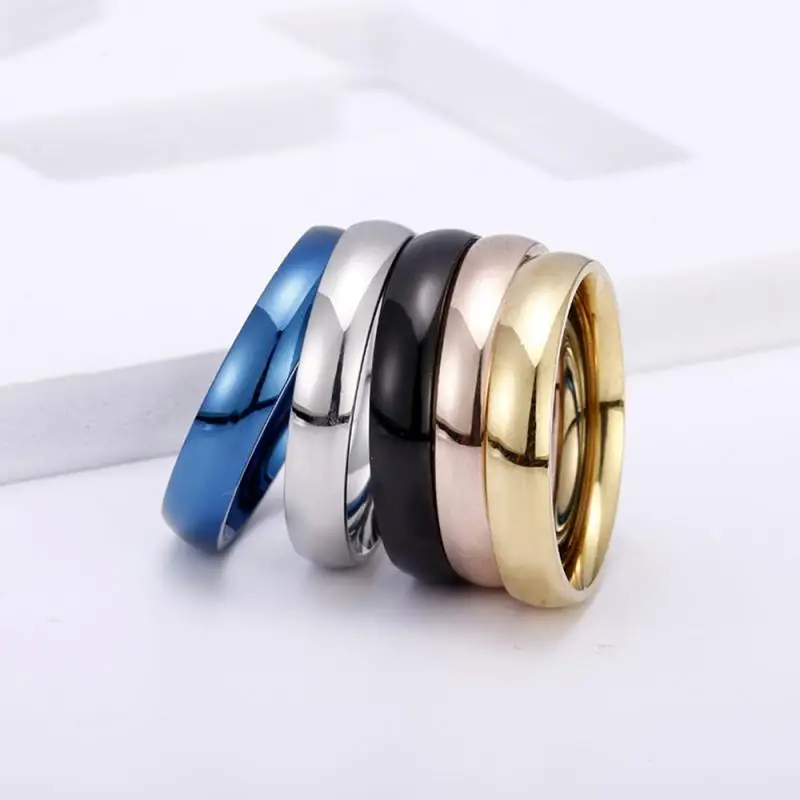 Fashion Titanium Steel Thin Ring Women\'s Korean-Style Ring Five-color Solid Color Male And Female Rings For Couples And Unisex