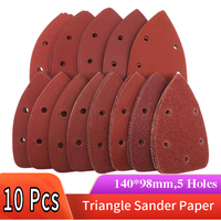 10Pcs 98x140x140MM Triangle Sandpaper Hook&Loop Sandpaper Abrasive Tools For Polishing Sanding #40-1000