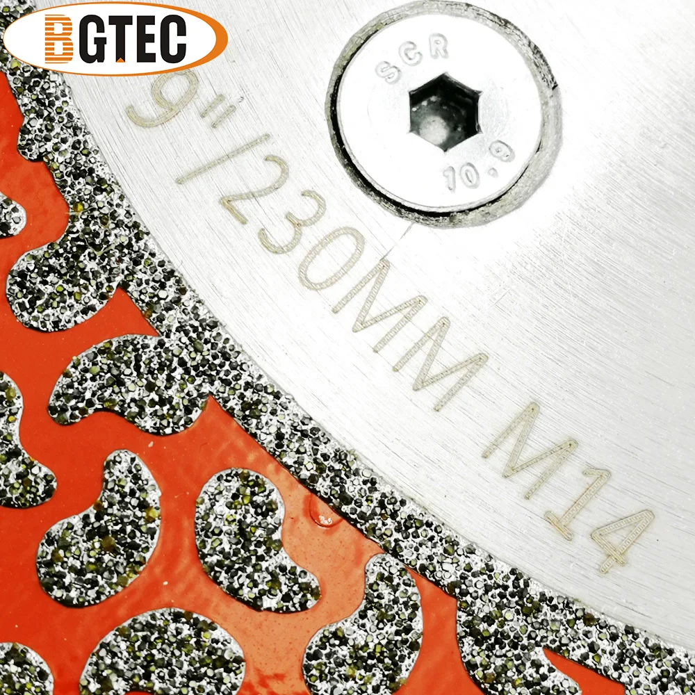 BGTEC 2 قطعة 9 "مطلي الماس قطع و طحن القرص M14 شفة واحدة الجانب المغلفة الماس شفرة الجرانيت الرخام