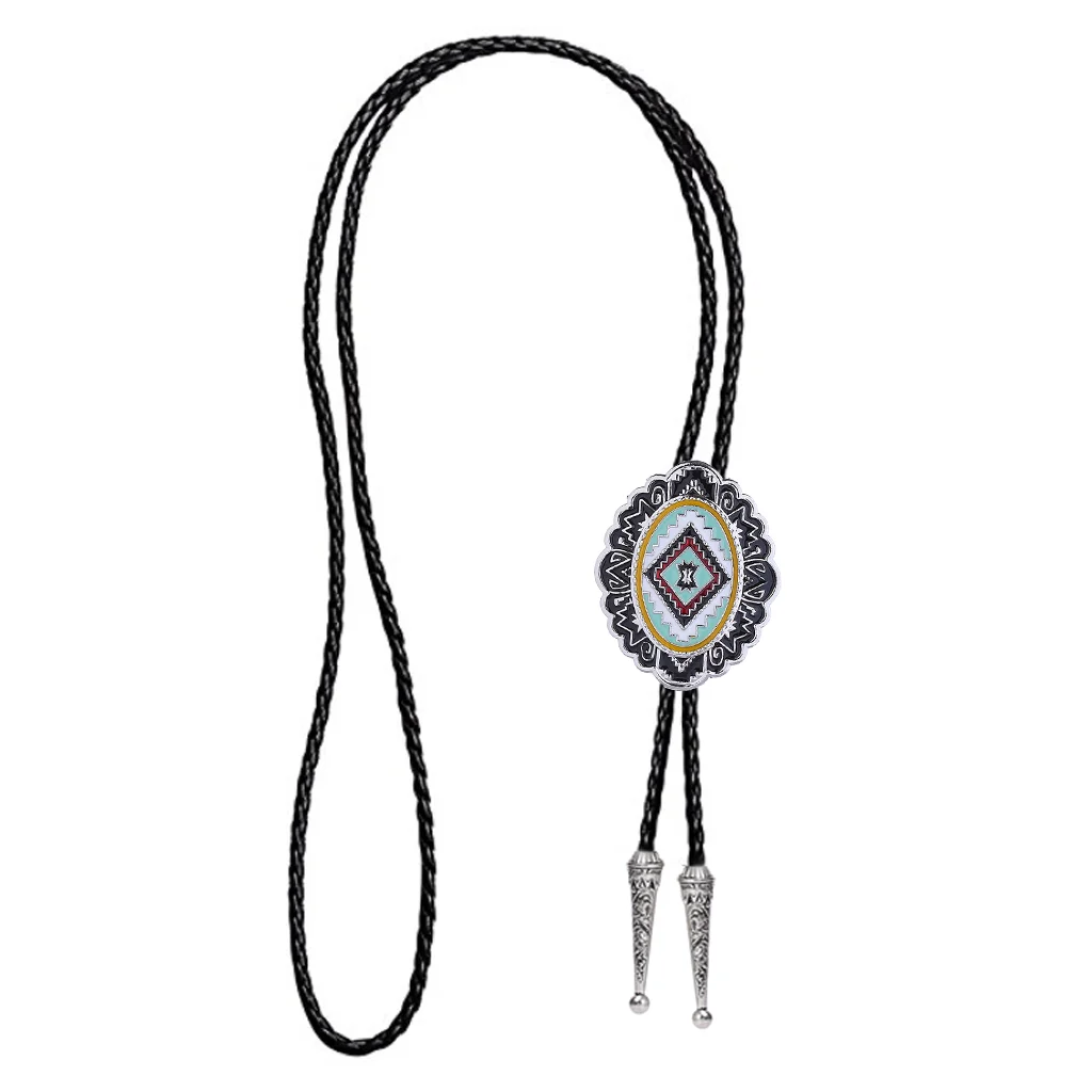 Natural Stone Scorpion Bolo Tie for Man Indian Cowboy Western Cowgirl Leather Rope Zinc Alloy Necktie