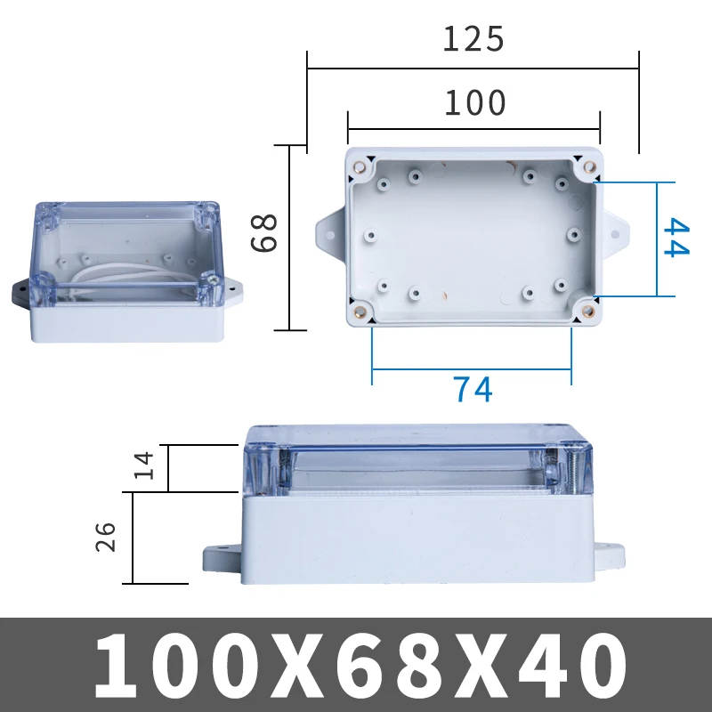 IP67 Kunststoff Transparent Box Wasserdichtes Gehäuse Elektronisches Projekt Außeninstrument Elektrische Projektbox Anschlussgehäuse