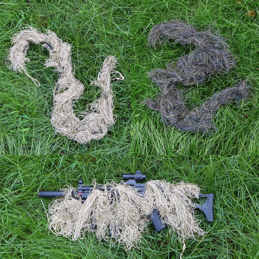 Jagd Ghillie Anzug Gun Seil Abdeckung Paintball Airsoft Gewehr Wrap Abdeckung Camouflage Jagd Zubehör Gewehr Blind Camouflage