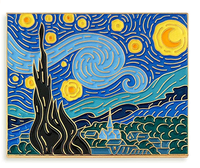 Van Gogh Starry Night Painting Enamel Lapel Pin