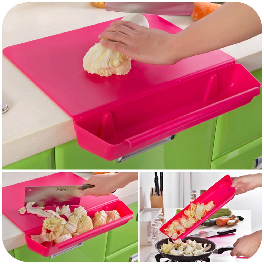 2 in1 Creative Chopping Board Frosted Kitchen Cutting Board with Slot Cutting Vegetable Meat Tools Kitchen Stuff Accessories