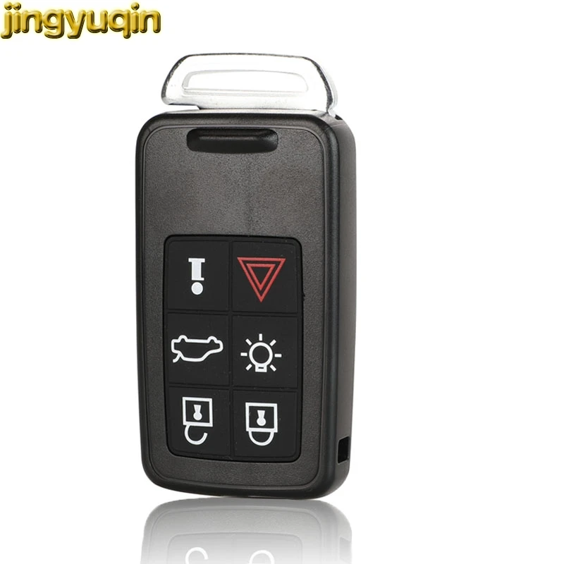 

Jingyuqin Remote Key Shell Replacement For Volvo S60 S60L V40 V60 S80 XC60 XC70 6 Buttons Smart Car Key Case Fob