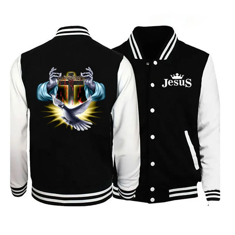 Men's clothing jacket  Harajuku baseball jacket men's fashion jesus loose college team