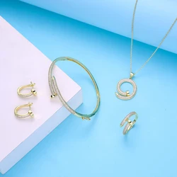 2021 March new design na il wedding  jewelry set for women fashion jewelry set copper high quality jewelry set