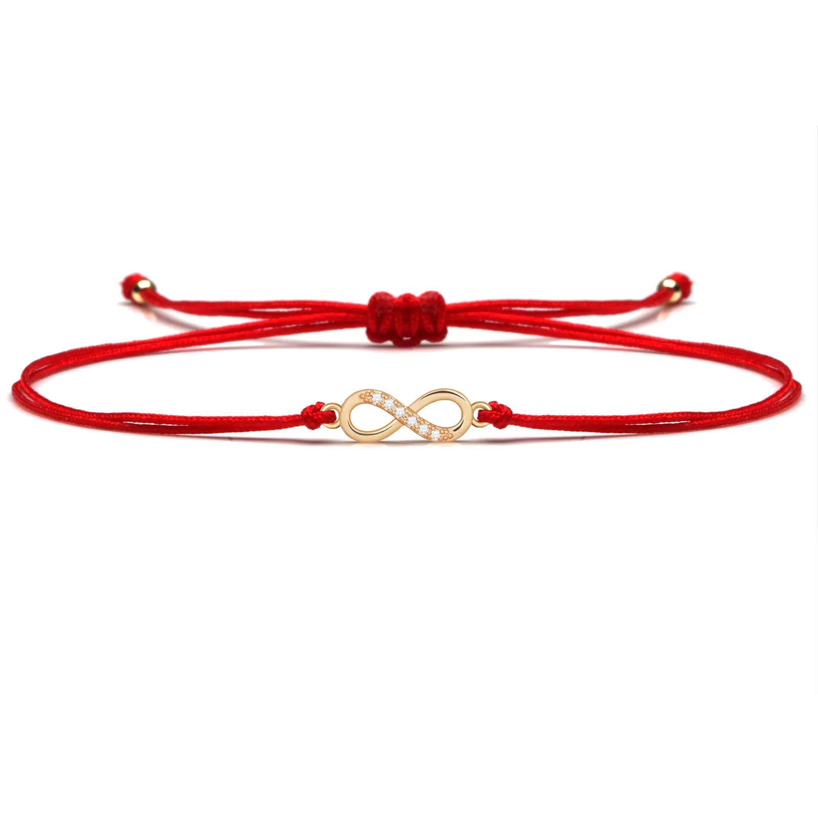 Multicolored Cubic Zirconia Cute Small Infinity Love Charm Bracelet For Women Handmade Red String Luck Protect Jewelry Present