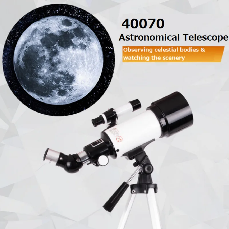 70mm Wide Angle Refractor Astronomical Telescope Multilayer Coated Lens 150X Zoom Monocular Telescope With Retractable Tripod