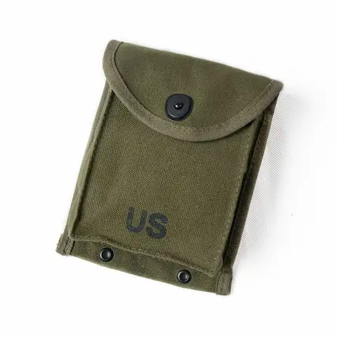 KOREAN WAR OUTDOORS WW2 US ARMY 30RD M1 CARBINE ARMY GREEN CANVAS MAGAZINE POUCH armyshop2008