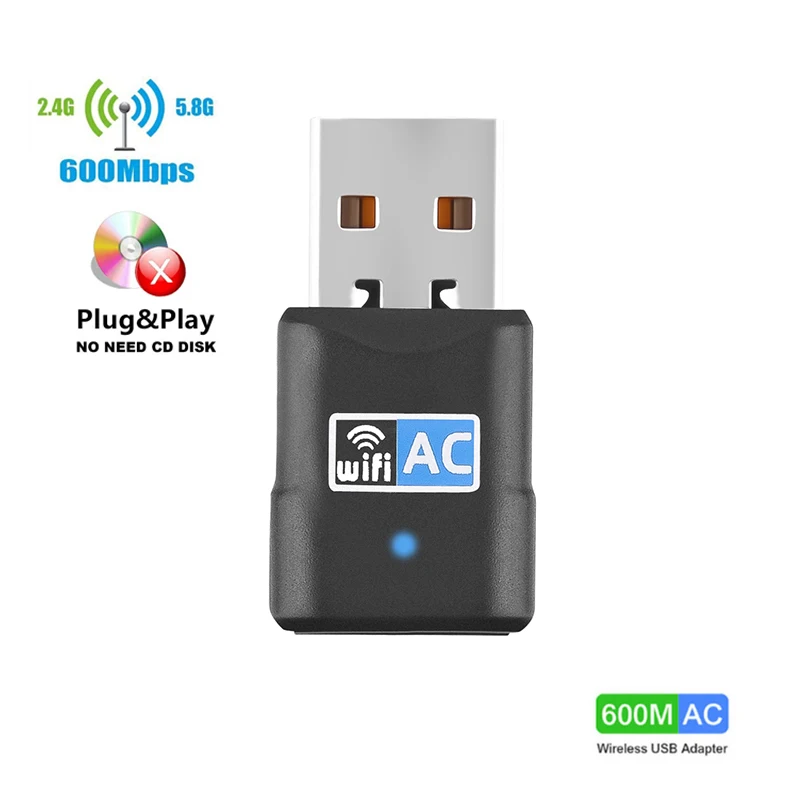 USB-адаптер Wi-Fi AC600, 600 Мбит/с, 5 ГГц