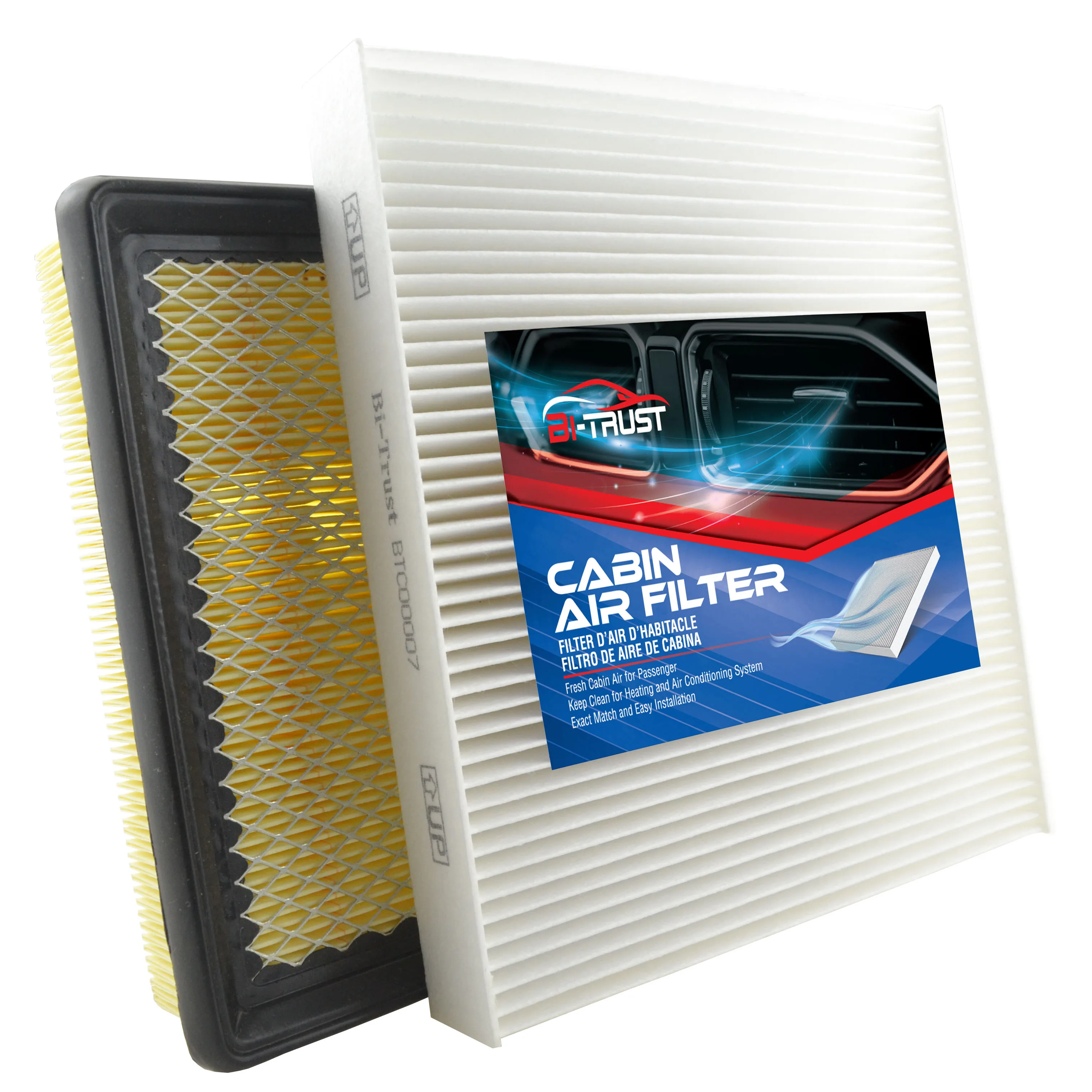 

Bi-Trust Combo Set Engine & Carbon Cabin Air Filter for Honda CR-V 2.0L 1997-2001 CA7764 17220-P2J-003