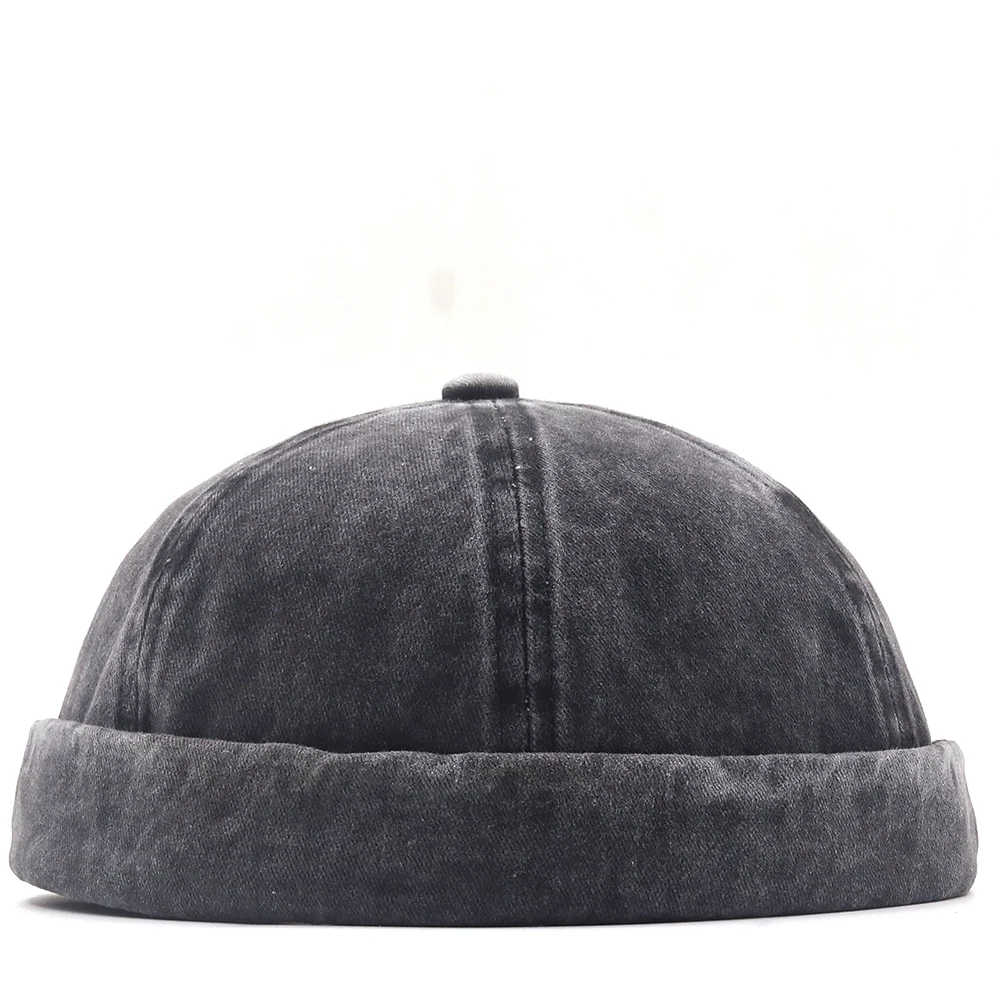 New Men Street Casual Docker Sailor Biker Hat Loop Beanie Brimless Cap Fashion Unisex Pumpkin Vintage Black Beanies Hip Hop Hat