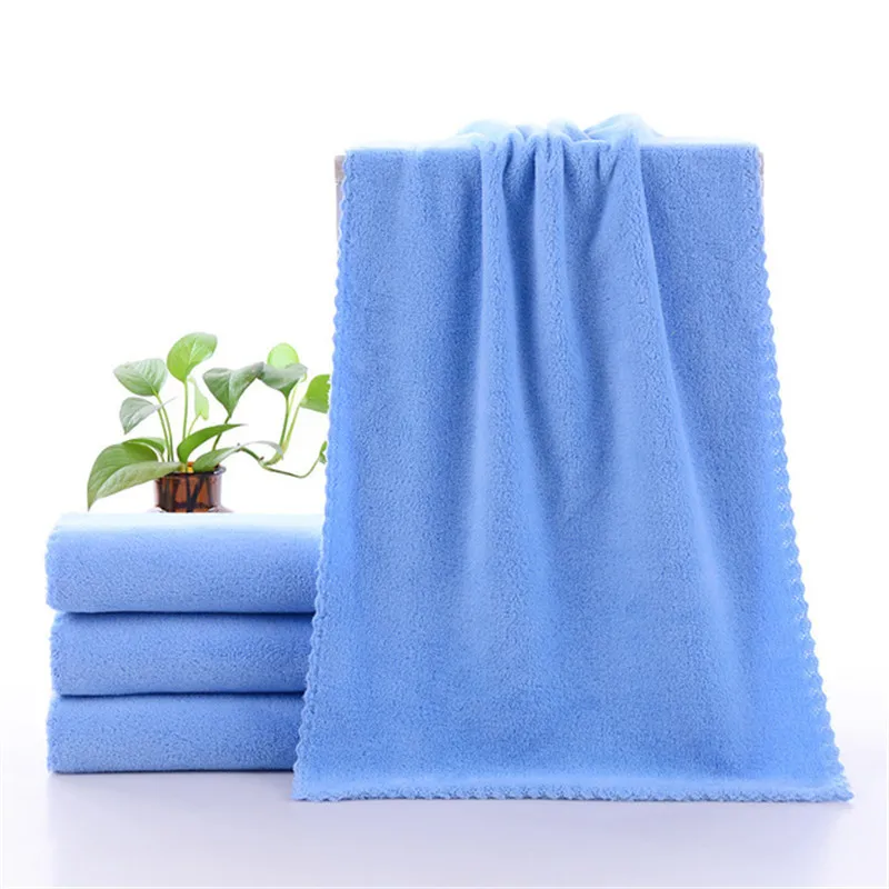 Coral Fleece Cleaning Hair Towel Coral Velvet Soft Microfiber Hand Towel 35x75cm Plain Hand Towel 6 Colors