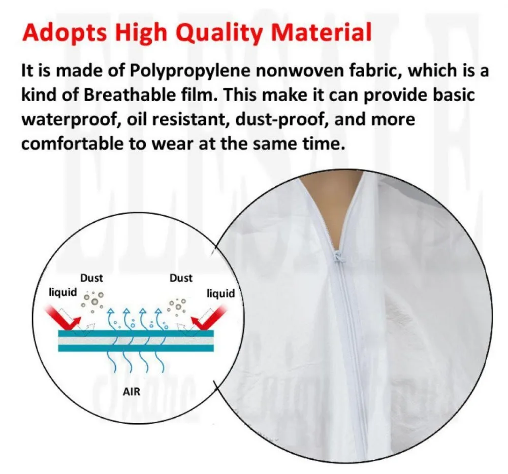 Disposable Anti Dust Oil Epidemic Antibacterial Plastic Closures Isolation Safety Suit Protective Clothing Dust-proof Coveralls