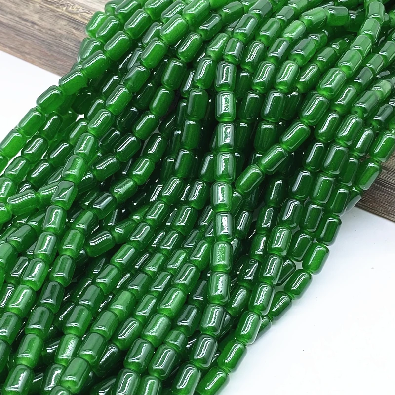 30pcs 6*8mm Cylindrical Glass Beads Spacer Loose Charm Bead Jewelry Making Accessory #ZZ04