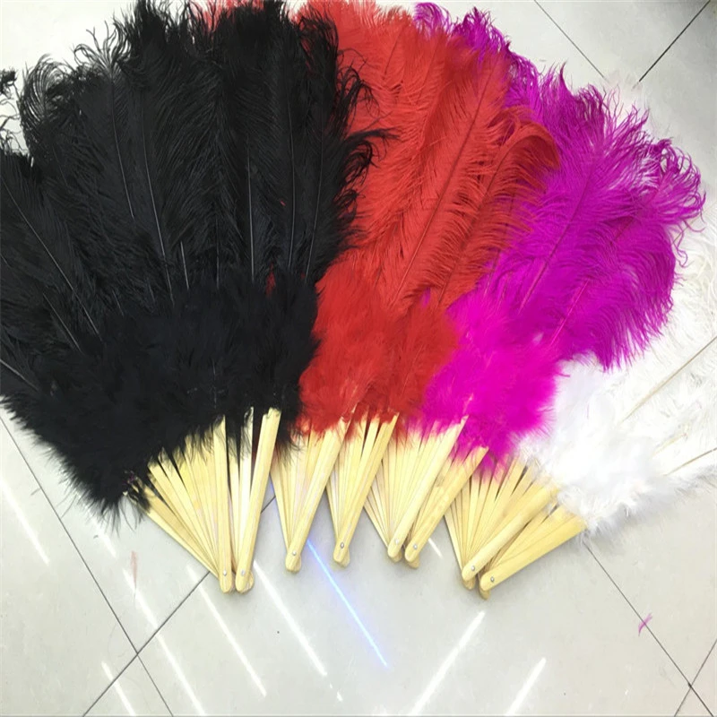 

New listing! high quality Big ostrich feather fan decorates Halloween party for belly dancers DIY feather fan 12 bars Feahers