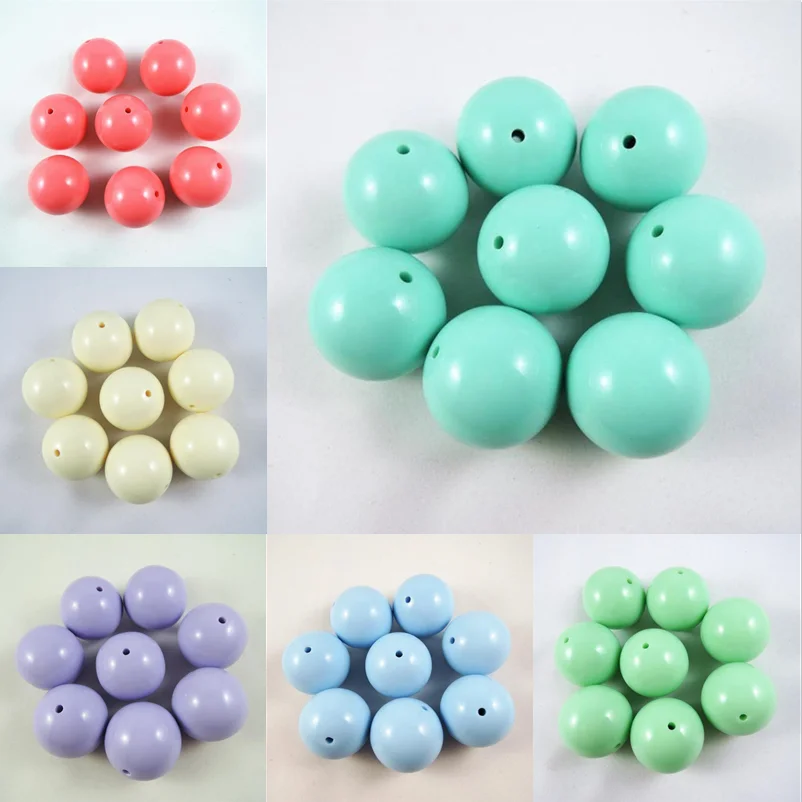 23 Solid Colorful Large Size 30mm Chunky Acylic Round Loose Beads For DIY Necklace Jewelry Making Handmade Accessories 5pcs/lot