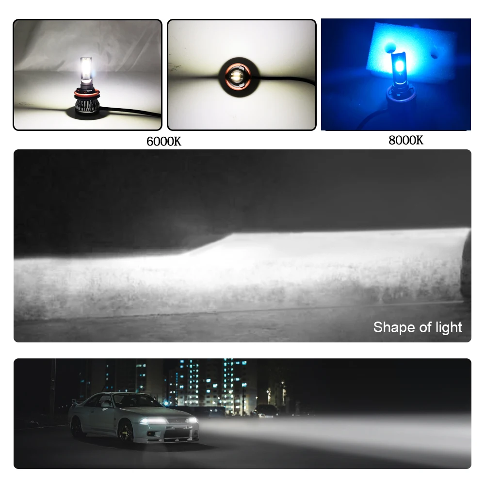 LSlight LED H7 H4 H11 H1 H9 9005 9006 HB2 HB3 HB4 9012 LED Headlight Bulb Car Light 12V 55W 6000K 8000K Turbo Ampoule Auto Lamps