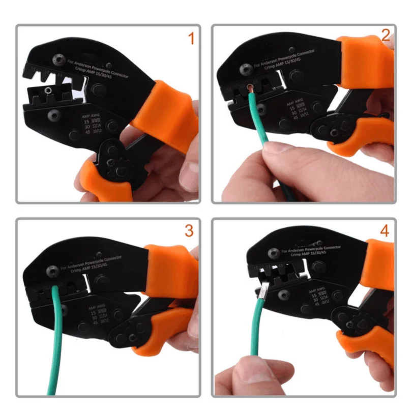 

AMP-1 Ratchet Wire Crimping Pliers Tools for SMH Powerpole Connectors Crimp AMP PP15A/30A45A 600V Unipolar plug