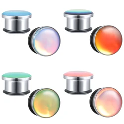 ZS 6-16mm 4 Colors Crystal Epoxy Ear Tunnels Plugs Shinning Ear Expander Flesh Piercing for  Women Men Vintage Earrings Jewelry