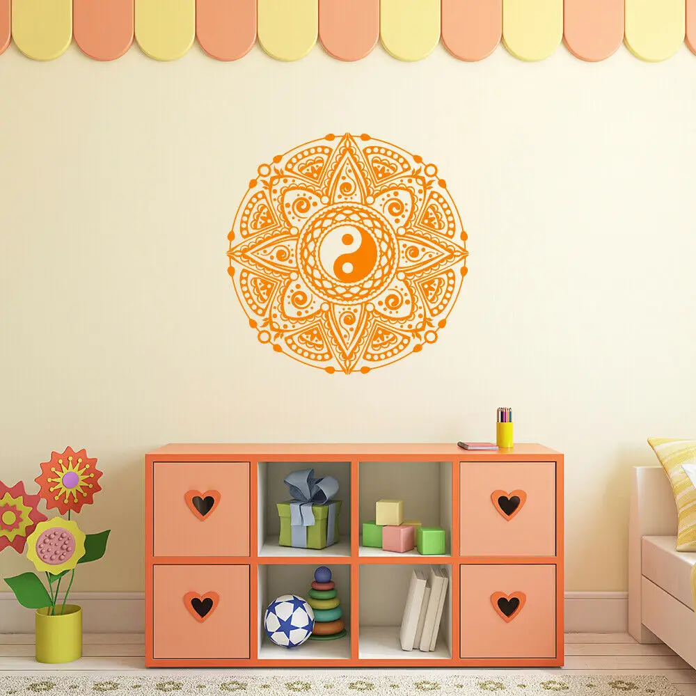 Yin Yang Mandala Wall Stickers Home Decor Nursery Kids Room Creatives Pattern Vinyl Wall Decal Family Living Room Adornment Z602