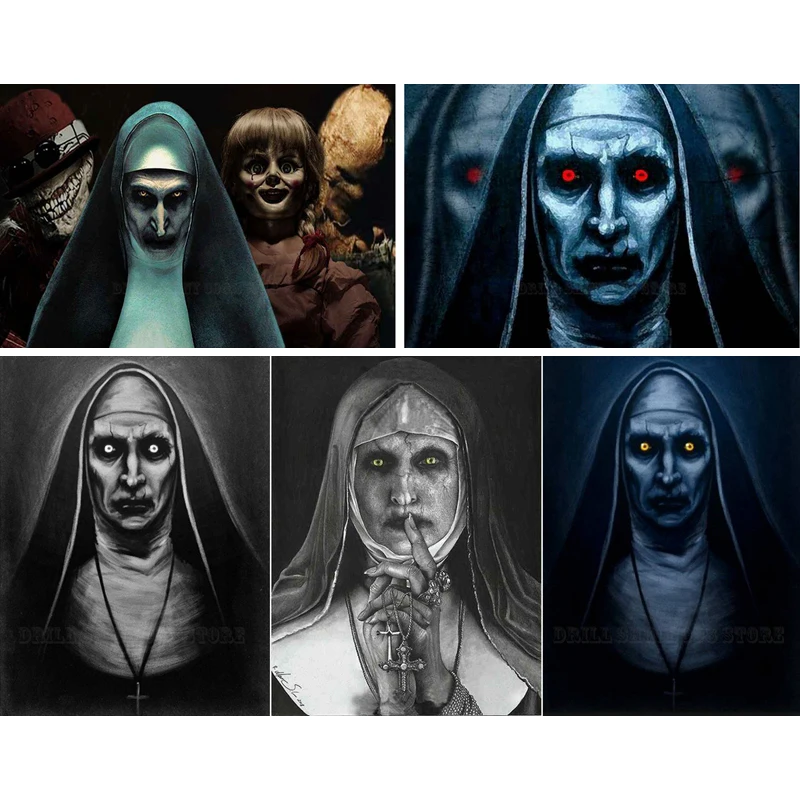 Horror Movie Character Valak Halloween Wall Decor Posters Wall Art Pictures Nordic Kids Bedroom Home Decoration Canvas Painting