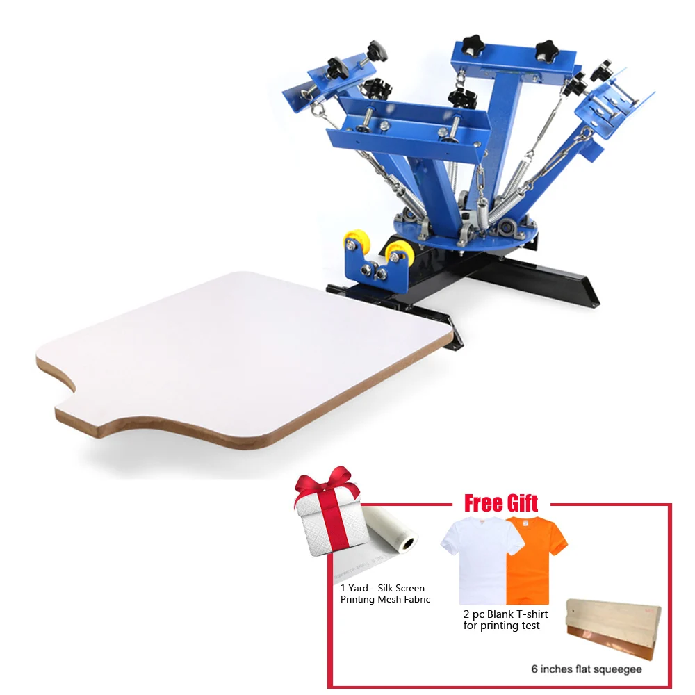 CALCA 4 Color Manual Screen Printing Press, Silk Screening Pressing DIY with 1 Station