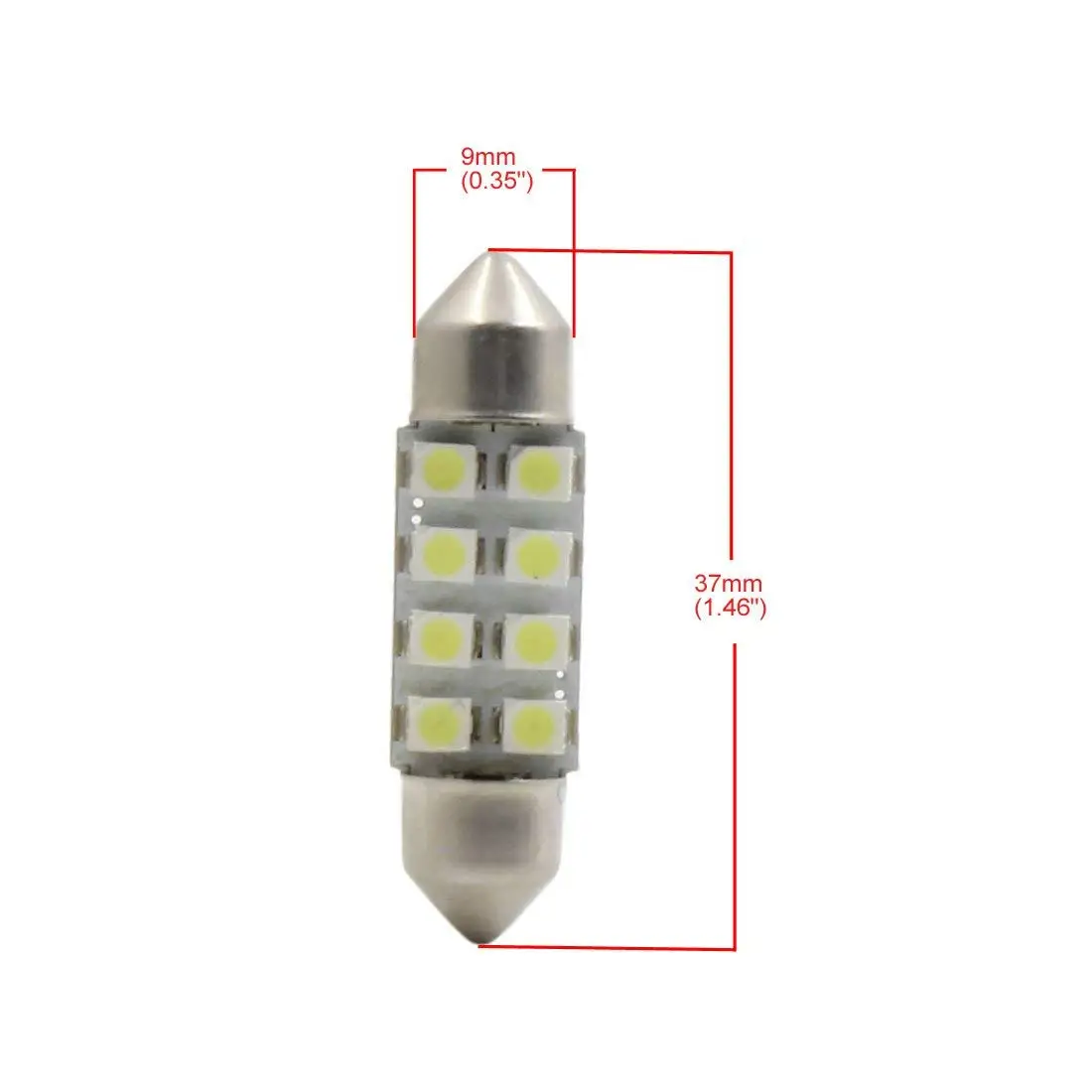 X Autohaux 10 Stuks 37Mm Koel Wit 8-3528-smd Led Festoonlampen Auto Interieur Dome Kaart Licht