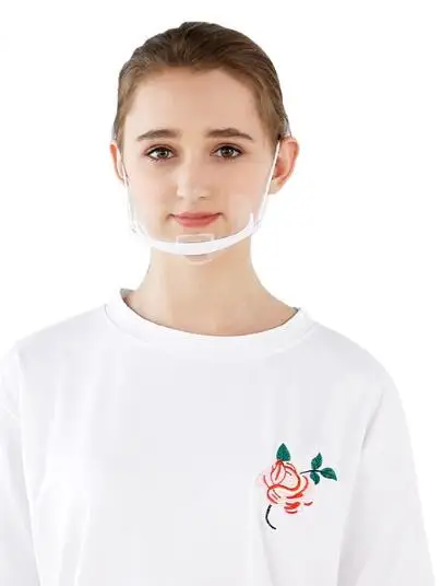 

10 pieces of protective transparent face mask catering smile saliva - proof restaurant waiter kitchen plastic face mask