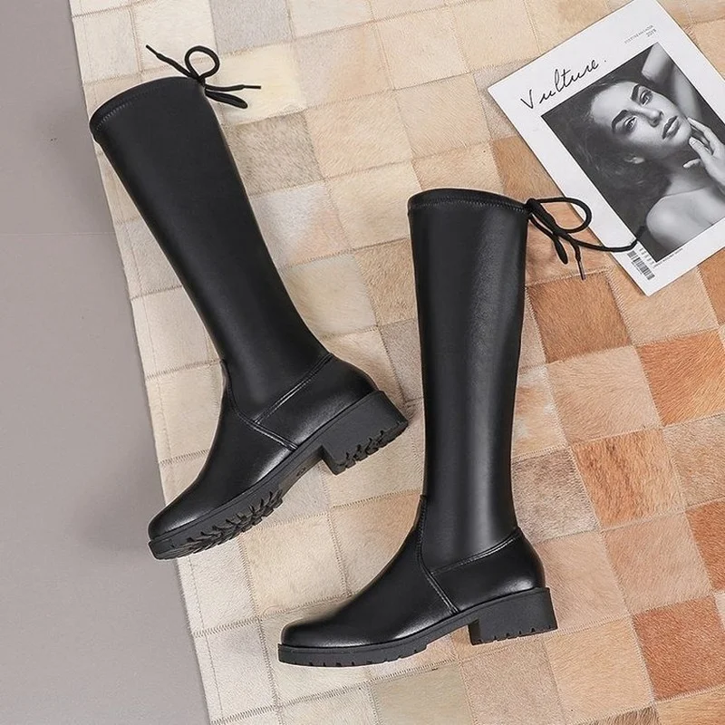 Luxury Fashion Women Long Boots Over The Knee Boots Ladies Autumn Winter Shoes Platform Fashion Woman Boots Slip On Boot