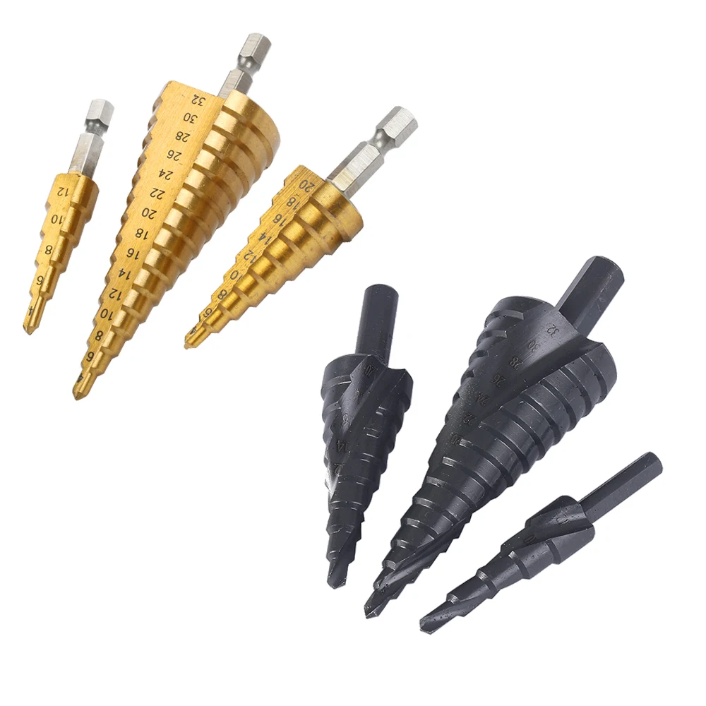 4-32mm HSS utensili elettrici per trapano a gradino rivestiti in titanio per trapano a cono in acciaio ad alta velocità in metallo