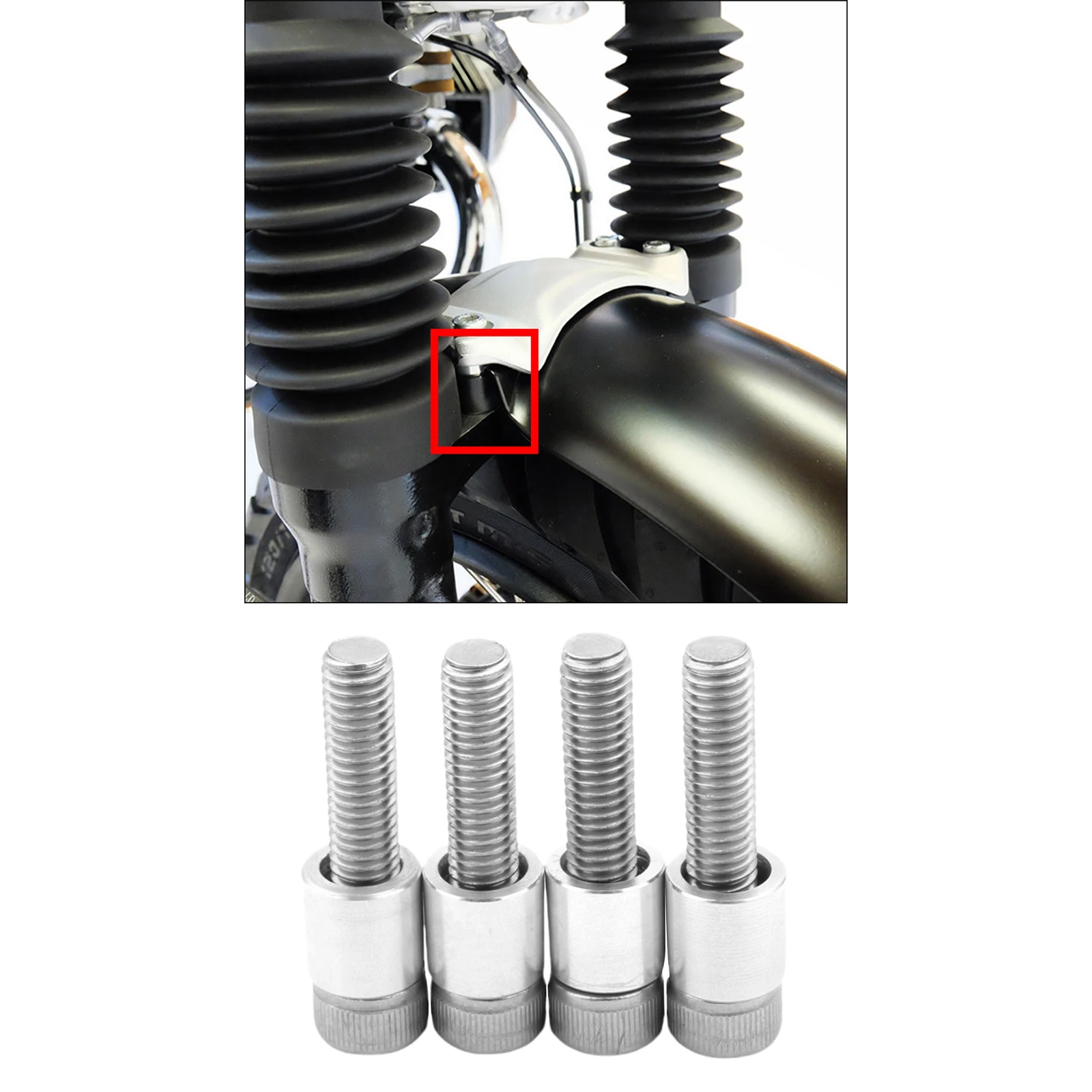 4pcs CNC Front  Riser Kits Motorcycle Mudguard  Rasier Bolts Rise Up to 10mm for