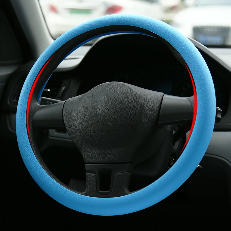 

Car Styling Universal Texture Auto Silicone Steering Wheel Glove Cover Soft Skin Soft Silicon Steering Wheel Cover Accessories