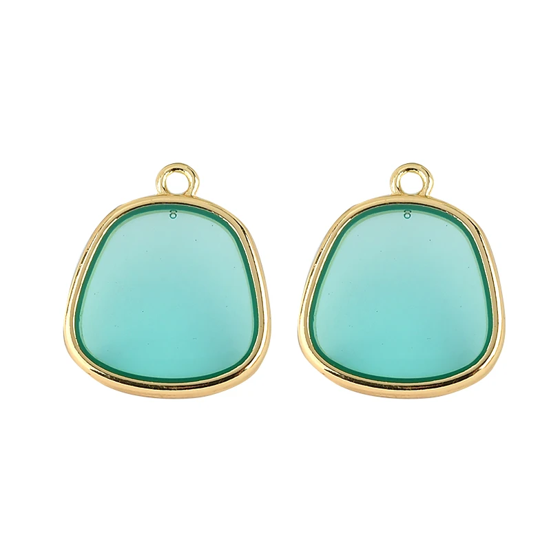 DIY handmade alloy drip oil transparent geometric color matching teen earrings material Accessories