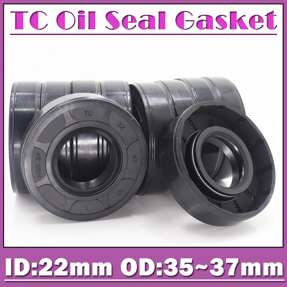 Oil Seal Gasket TC 22*35*36*37*5*6*7*8*10 mm 10PCS Bearing Accessories NBR Nitrile Rubber Skeleton Oil Seals