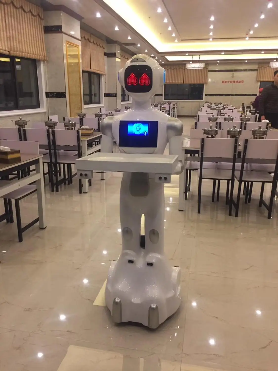 To be customized  service robot restaurant reception / delivery Humanoid robot waiteress