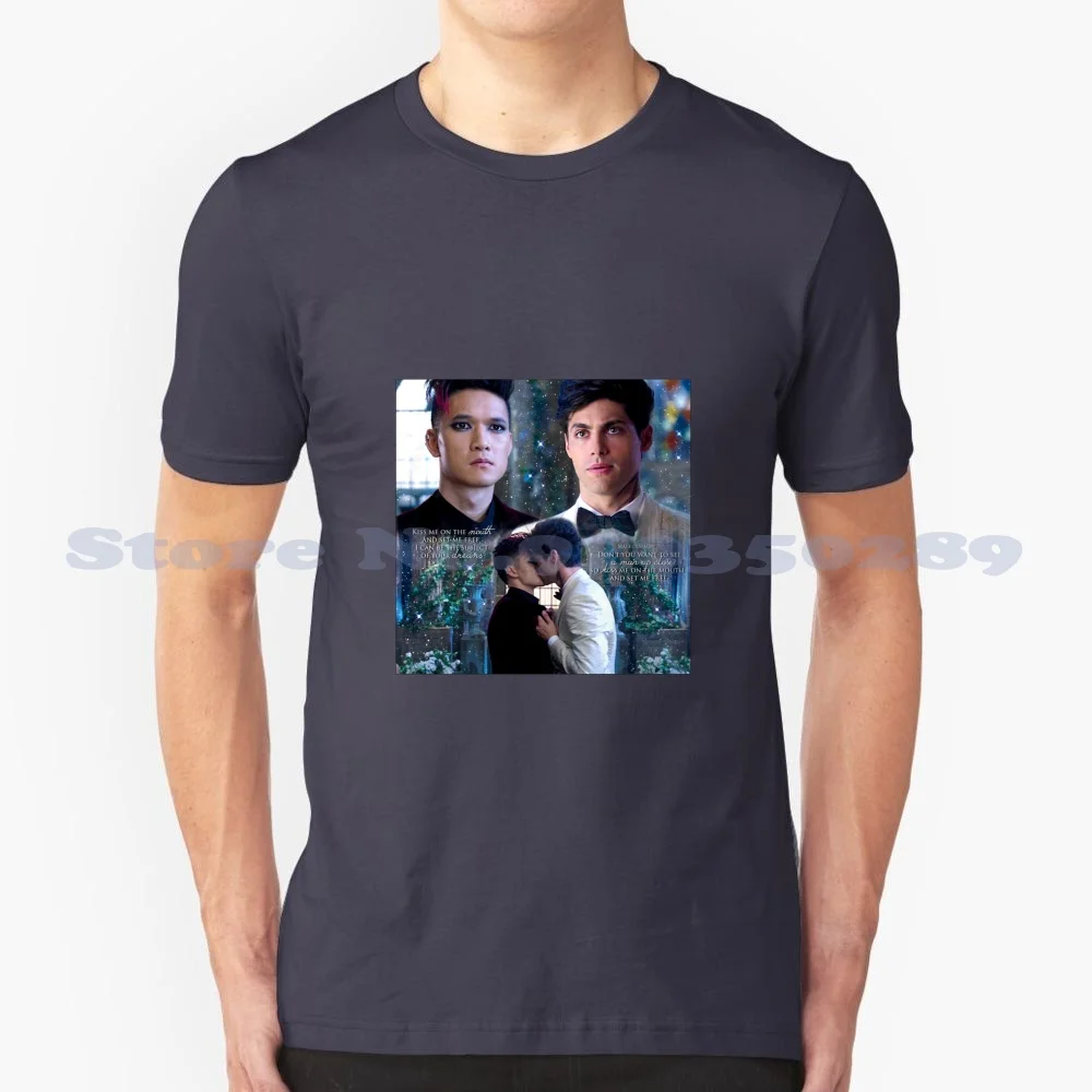 Malec Love Cool Design Trendy T-Shirt Tee Malec Shadowhunters Magnus Bane Harry Shum Jr Alec Lightwood Alexander Lightwood