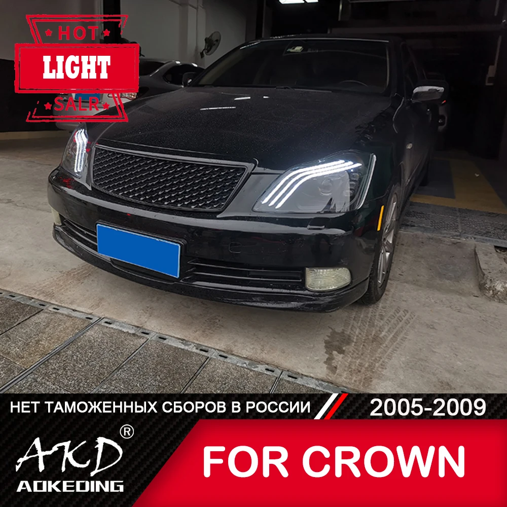 Головная лампа для автомобиля TOYOTA CROWN 2005-2009, автомобильные аксессуары, противотуманные фары дневного света, дневные фонари для работы, дневные фонари дневного света, лампа дневного света, лампа дневного света, фары дневного света