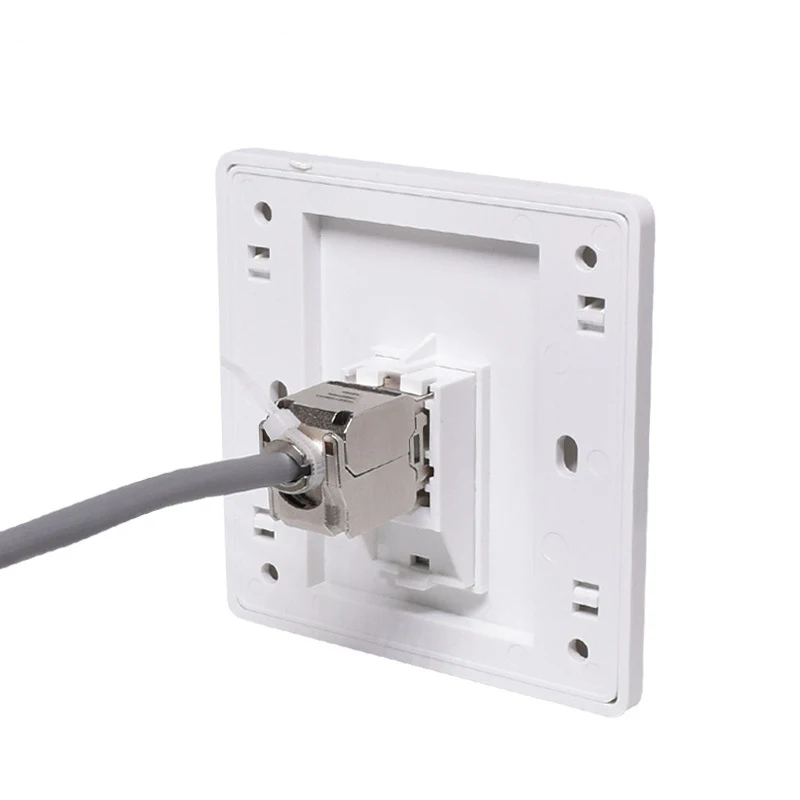 CAT6A CAT7 Сетевой Ethernet-модуль Панель на стене, сделанная из цинкового сплава, экранированный FTP SFTP ToolБесплатный соединительный кабель-адаптер RJ45
