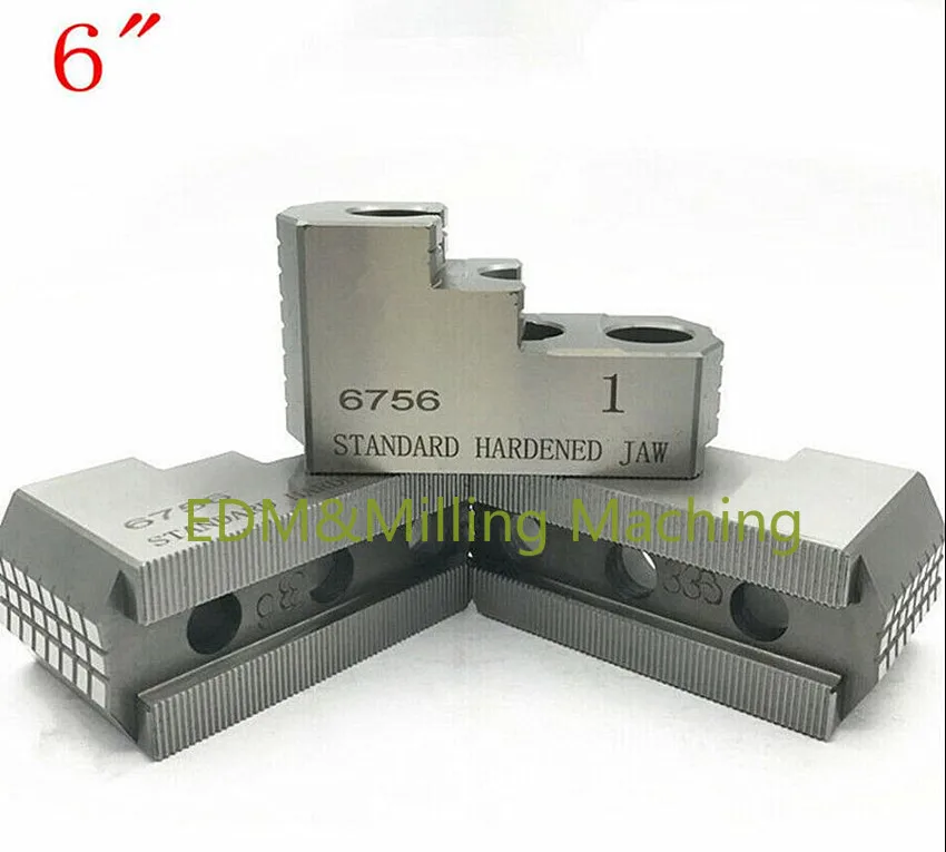 

1Set (3pcs) High Quality 6" HARD JAWS For B-206 Type 1.5mm x 60 CNC Lathe Chuck Hardened (Third Order) DURABLE