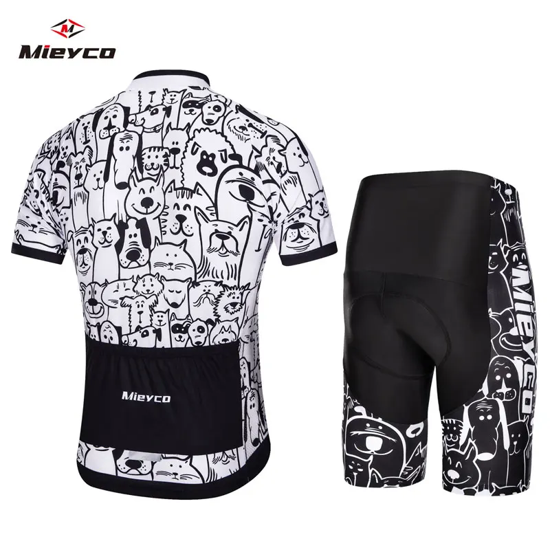 maillot ciclismo hombre Cycling Jersey sets White Cartoon Cat Bicycle Short Sleeve Cycling Clothing Bike maillot Cycling Jersey