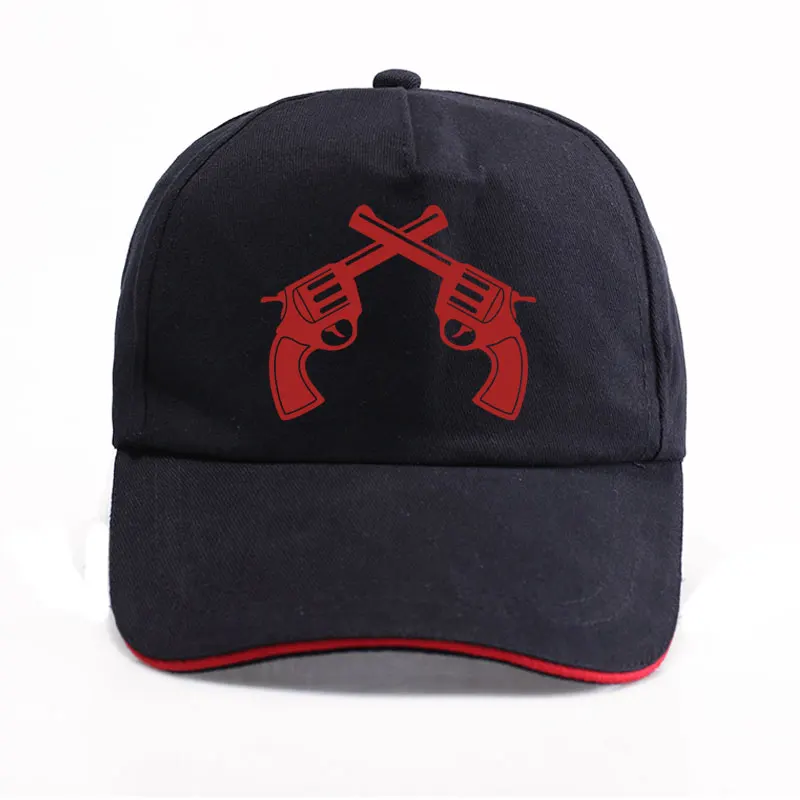 2020 New Summer Double Gun Shooting Pistol Print Cap Unisex Women Men Cotton Hat Snapback Hats Trucker Cap Sun-Hats