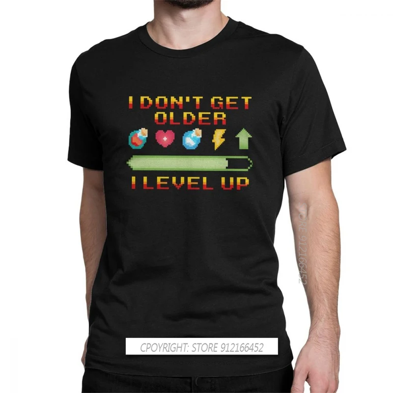 

Футболка мужская с надписью «I't Get Older I Level Up»